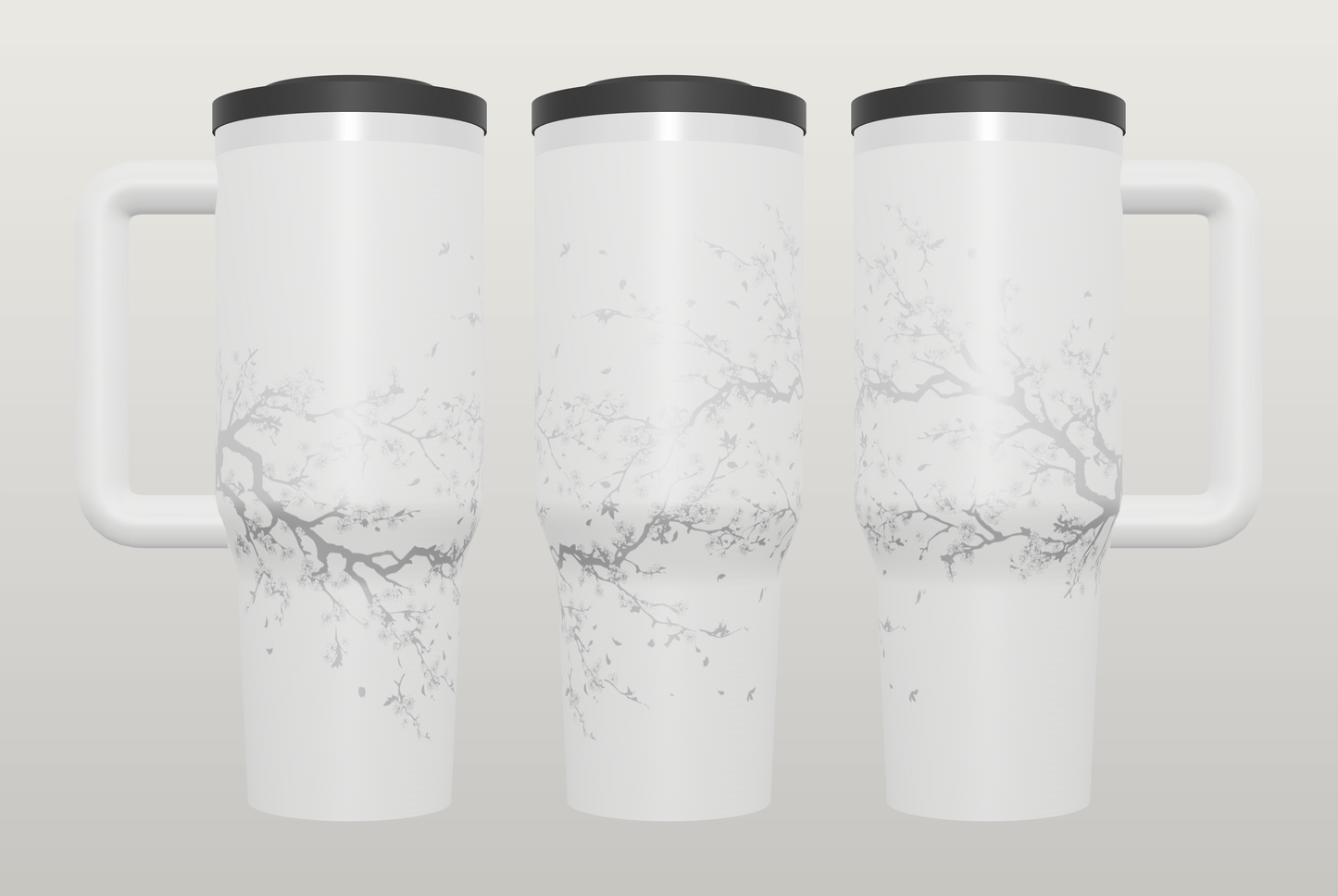 Cherry Blossom Engraved Tumbler – Elegant Floral Gift for Her