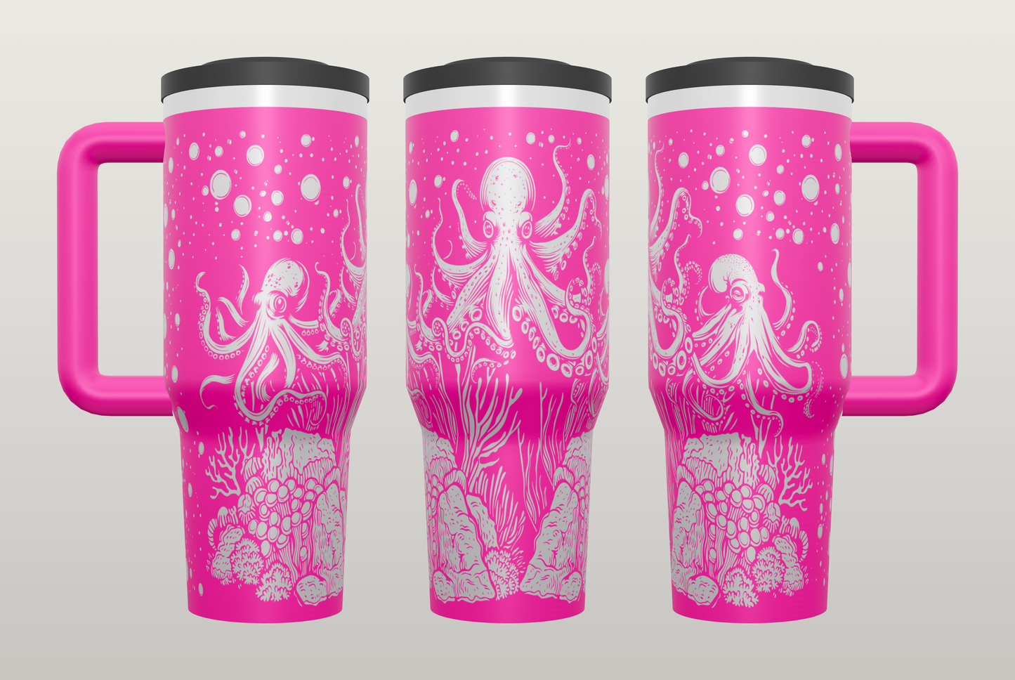 Octopus Siren Engraved Tumbler – Gothic Ocean Gift, Unique Drinkware