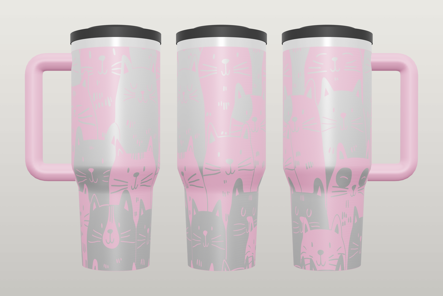 Cat Engraved Tumbler – Cute Gift for Cat Lovers, Kitty Drinkware