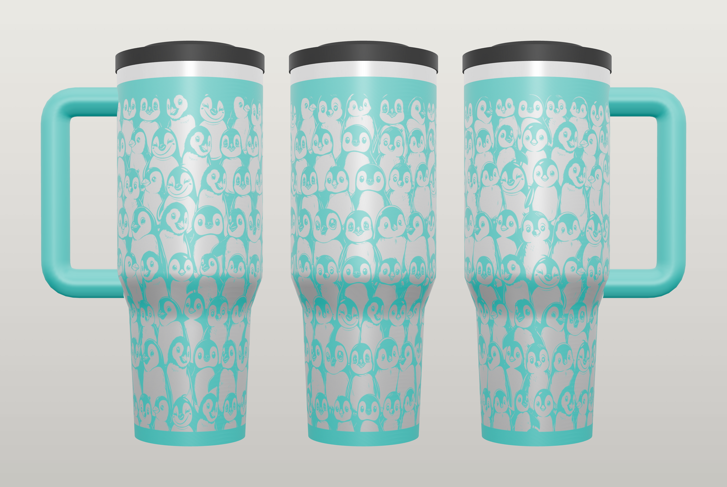 Penguin Engraved Tumbler – Cute Animal Gift, Unique Drinkware for Her