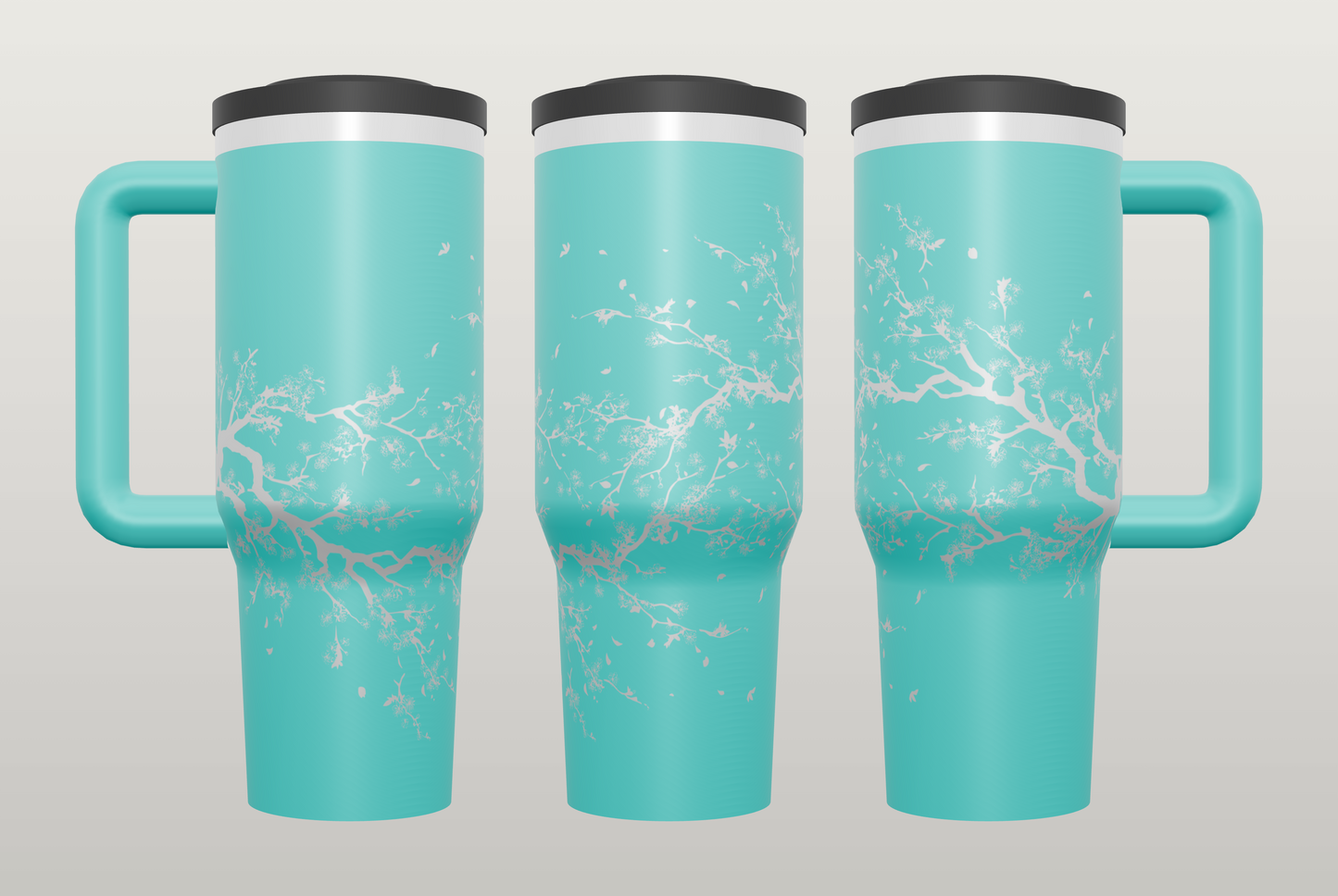 Cherry Blossom Engraved Tumbler – Elegant Floral Gift for Her