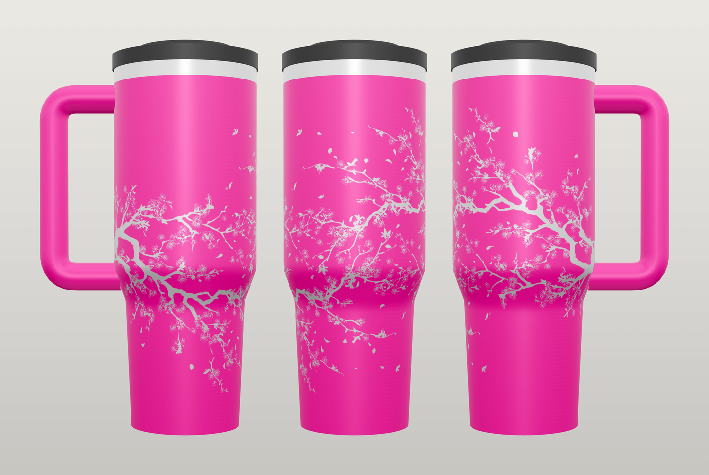 Cherry Blossom Engraved Tumbler – Elegant Floral Gift for Her