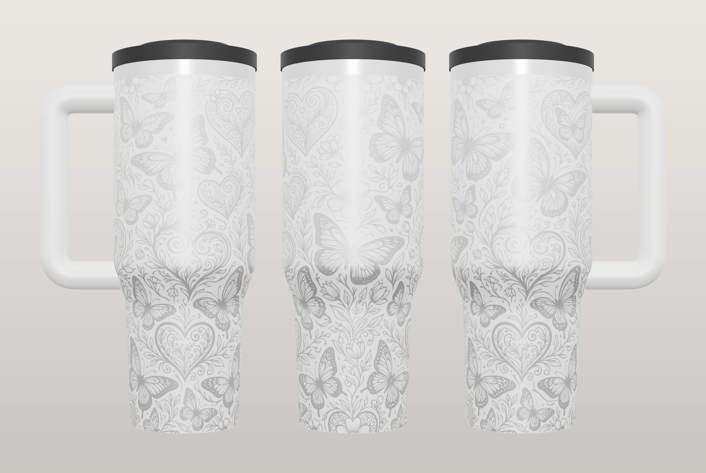Butterfly Engraved Tumbler – Inspirational Gift for Her, Nature Drinkware