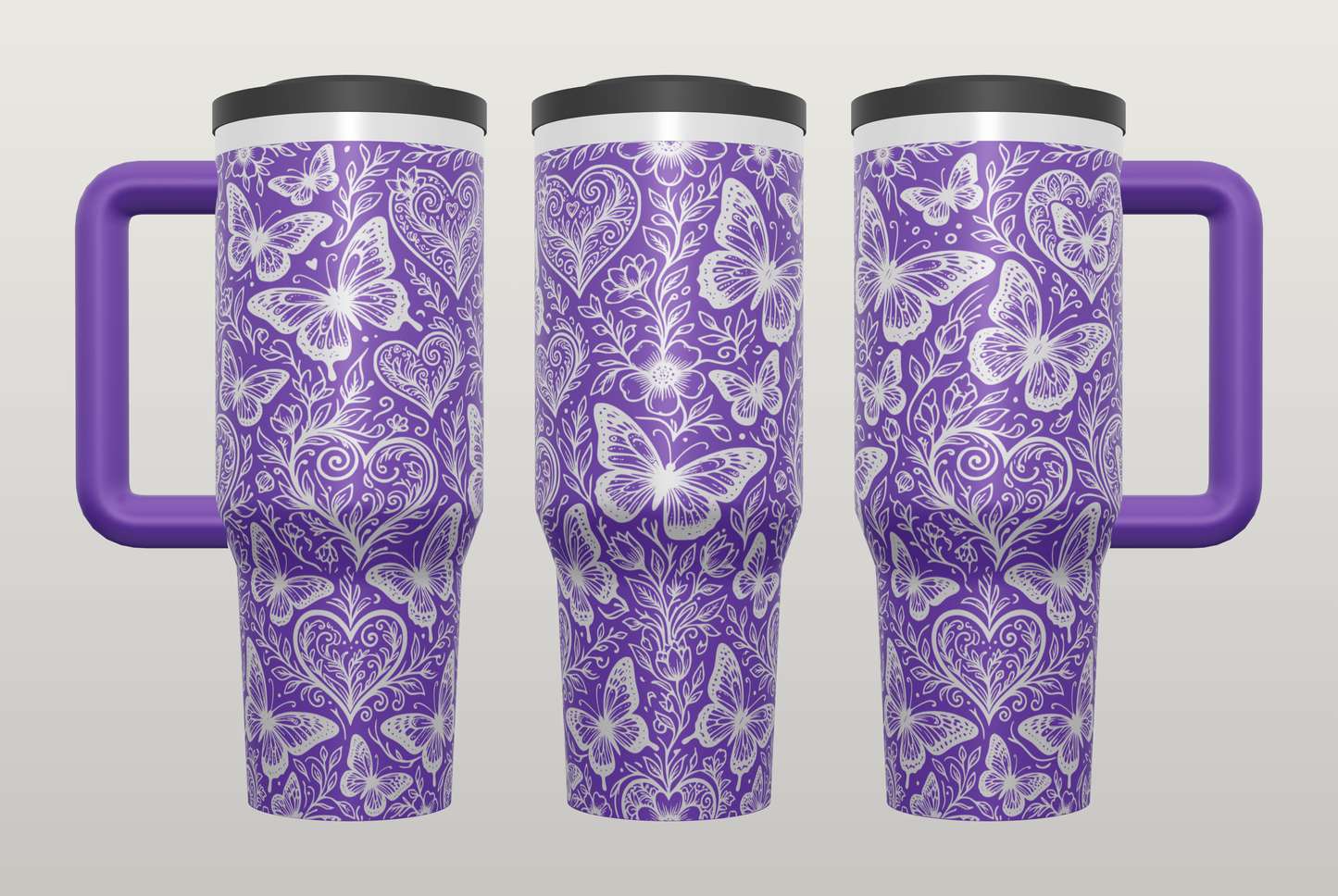 Butterfly Engraved Tumbler – Inspirational Gift for Her, Nature Drinkware