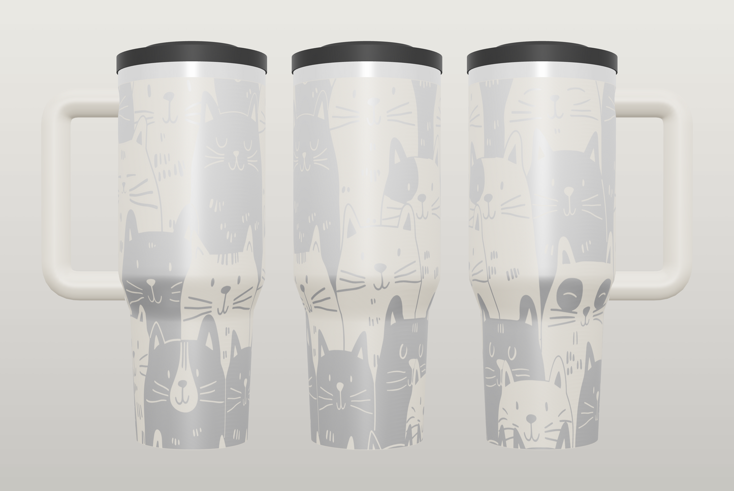 Cat Engraved Tumbler – Cute Gift for Cat Lovers, Kitty Drinkware
