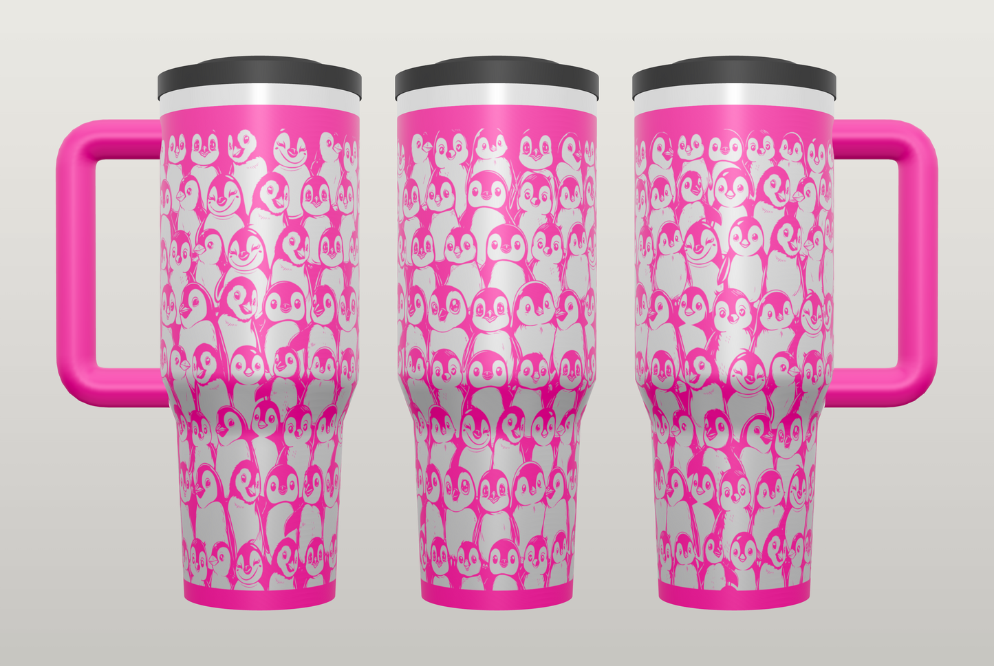 Penguin Engraved Tumbler – Cute Animal Gift, Unique Drinkware for Her