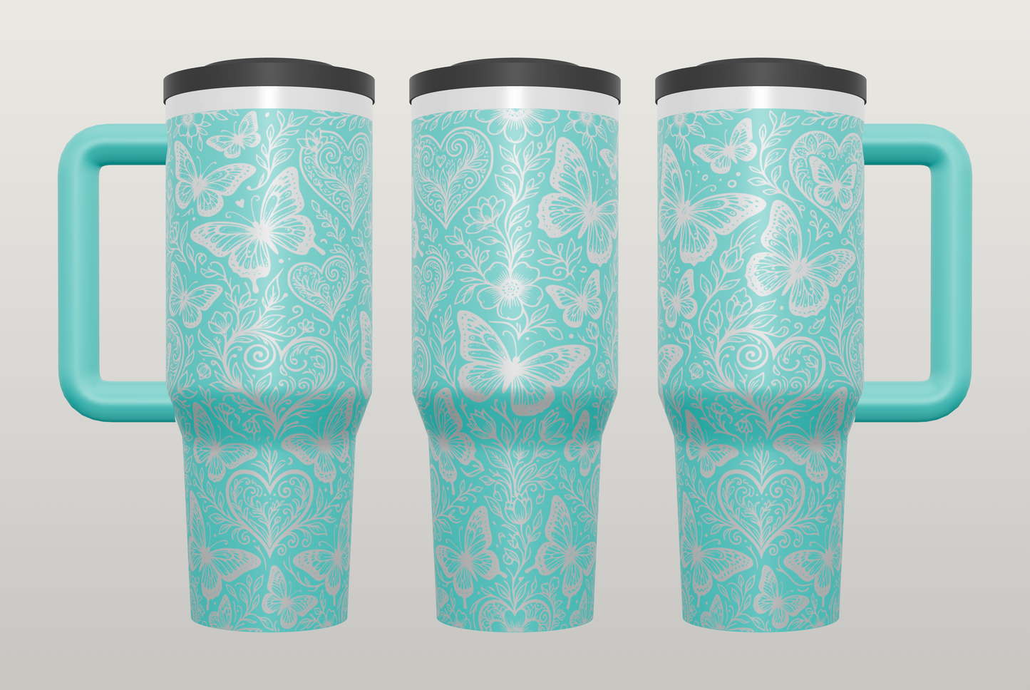 Butterfly Engraved Tumbler – Inspirational Gift for Her, Nature Drinkware