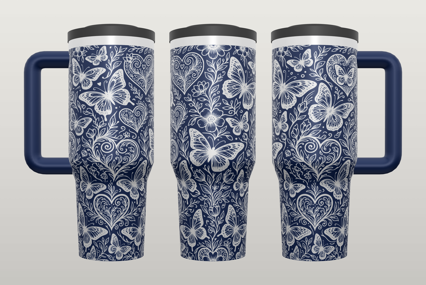 Butterfly Engraved Tumbler – Inspirational Gift for Her, Nature Drinkware