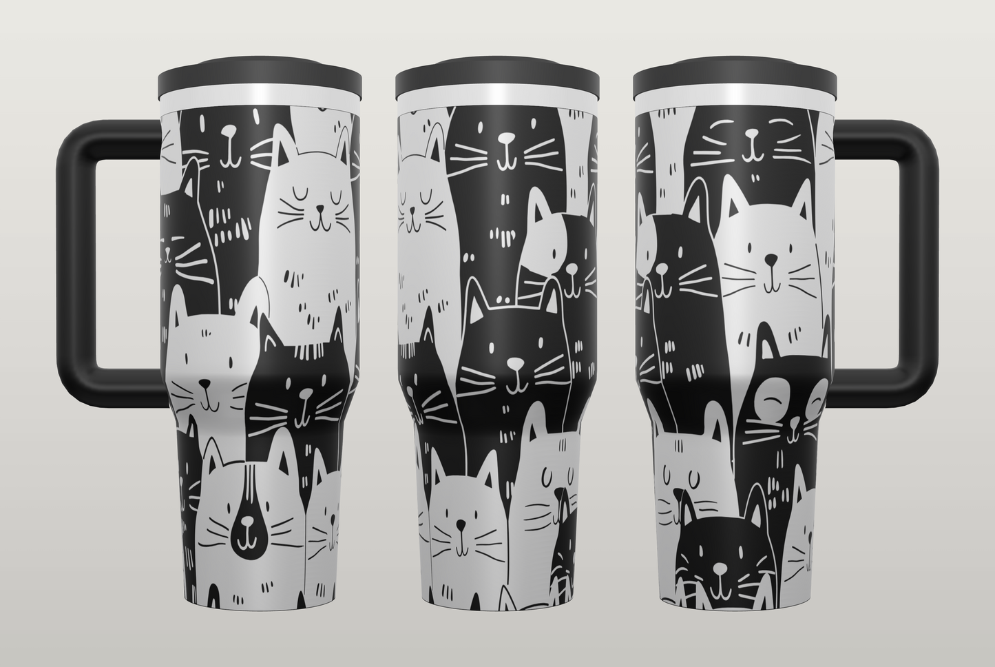 Cat Engraved Tumbler – Cute Gift for Cat Lovers, Kitty Drinkware