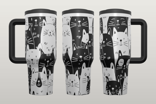 Cat Engraved Tumbler – Cute Gift for Cat Lovers, Kitty Drinkware