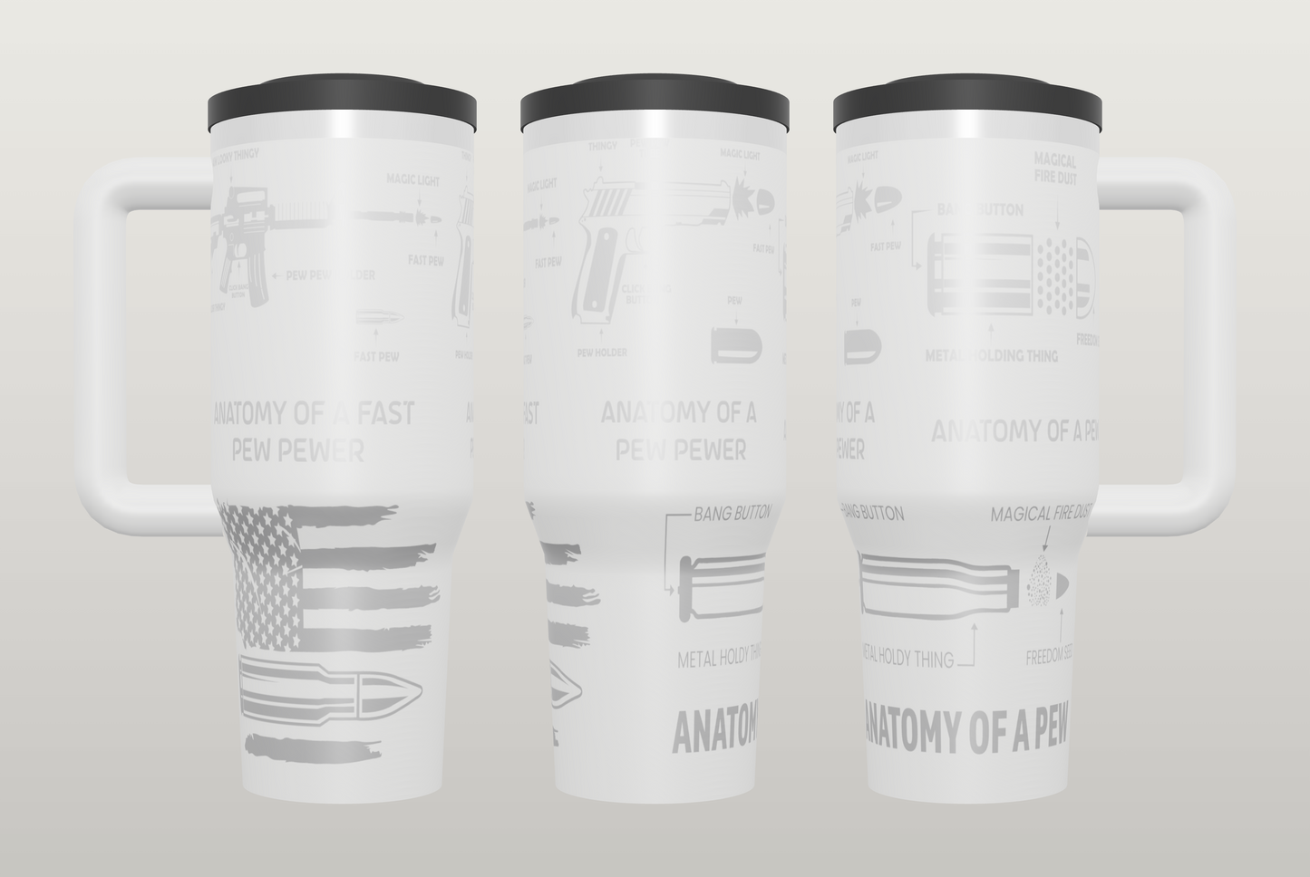 Bullet Anatomy Engraved Tumbler – Gift for Hunters & Outdoor Enthusiasts
