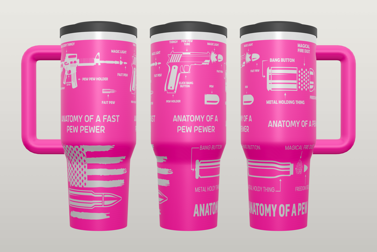 Bullet Anatomy Engraved Tumbler – Gift for Hunters & Outdoor Enthusiasts