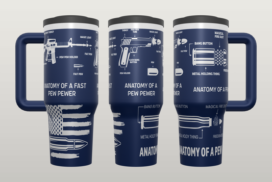 Bullet Anatomy Engraved Tumbler – Gift for Hunters & Outdoor Enthusiasts