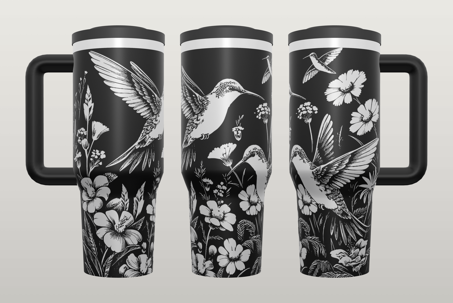 Hummingbird Engraved Tumbler – Nature Lover Gift for Her, Custom Drinkware
