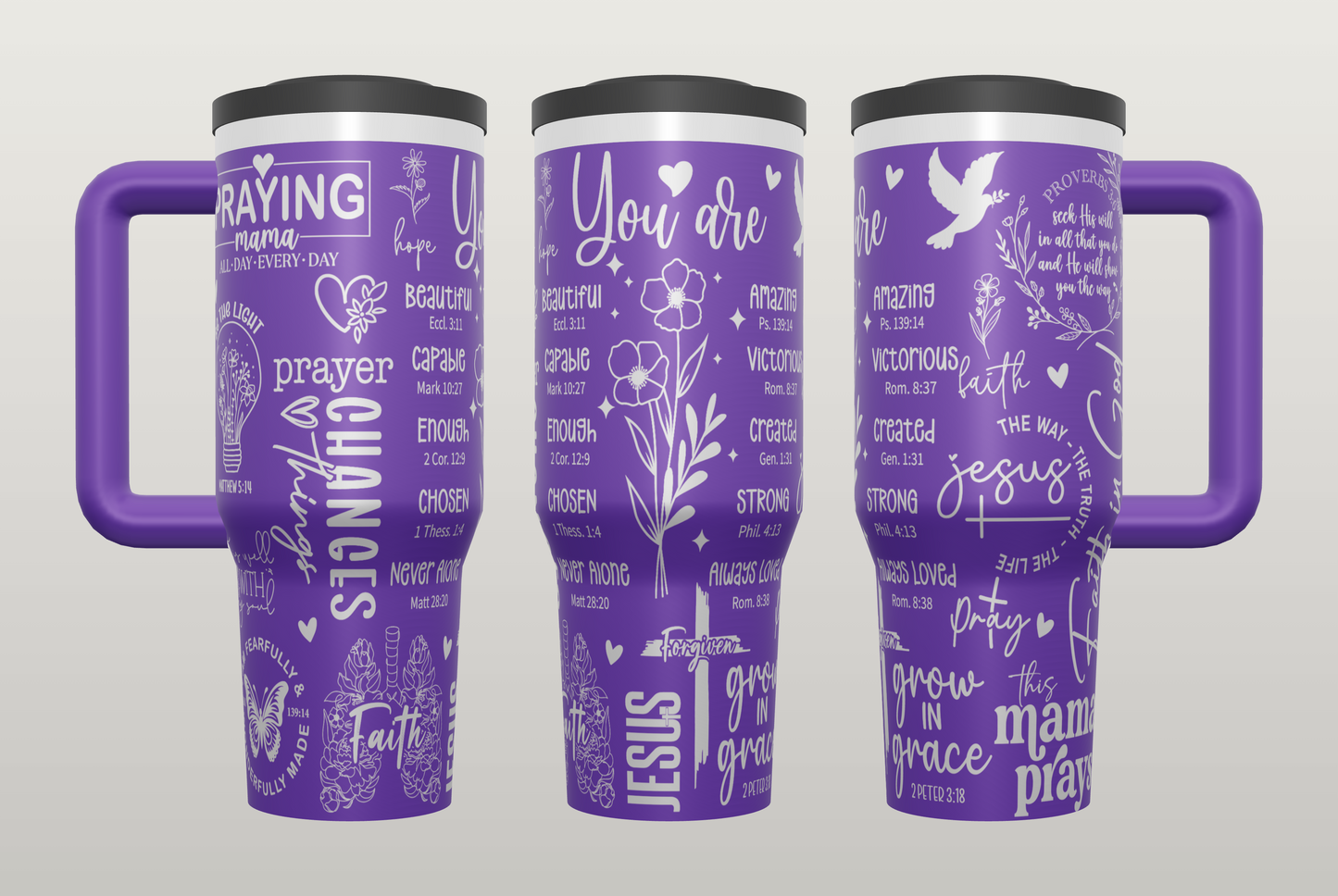 This Mama Prays Engraved Tumbler – Faith Gift for Mom, Mother's Day Gift