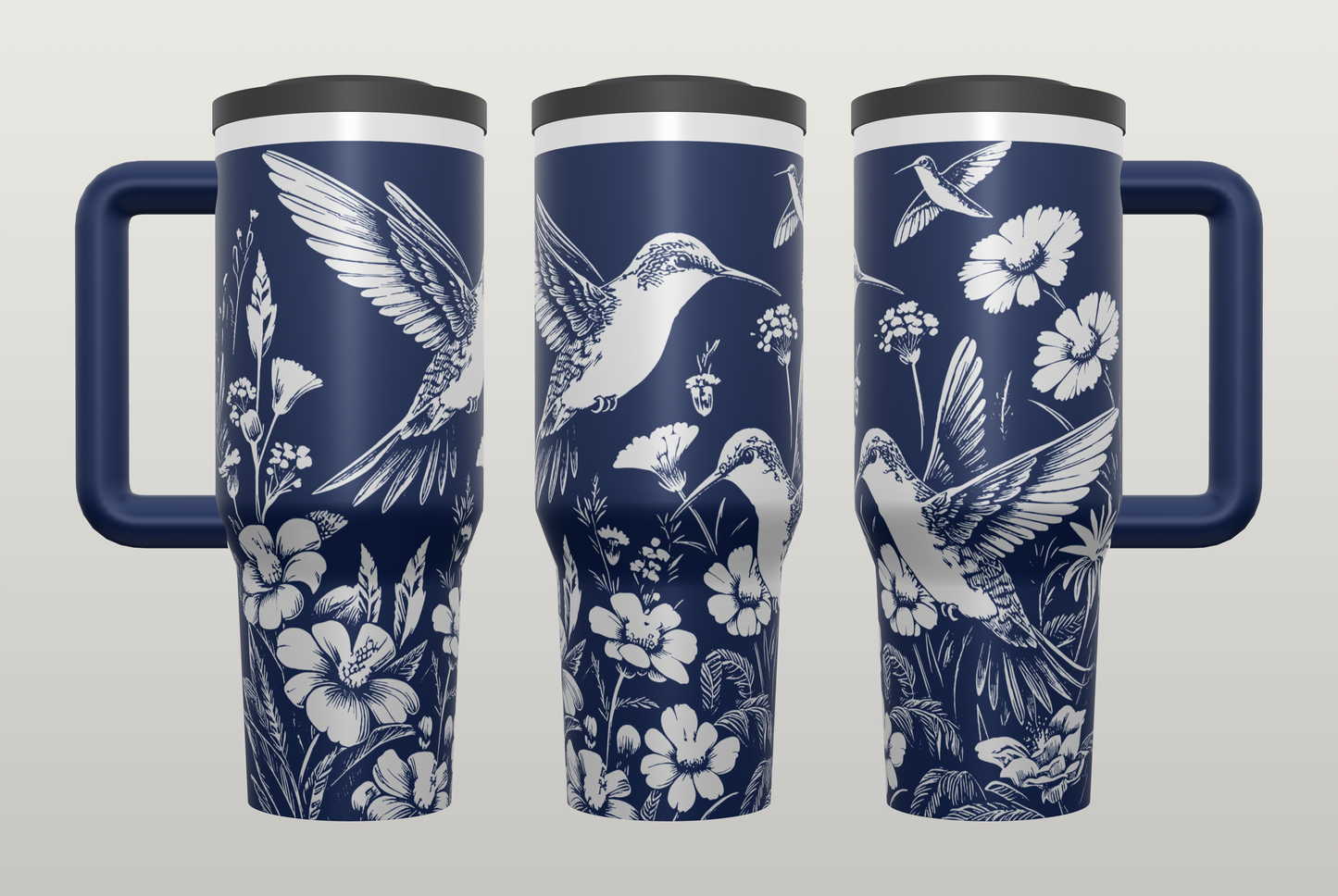 Hummingbird Engraved Tumbler – Nature Lover Gift for Her, Custom Drinkware