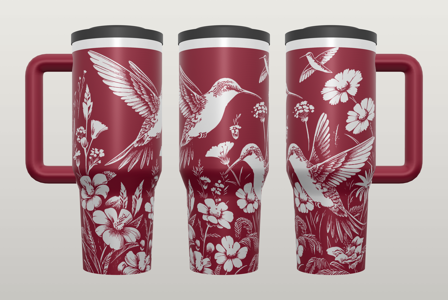 Hummingbird Engraved Tumbler – Nature Lover Gift for Her, Custom Drinkware