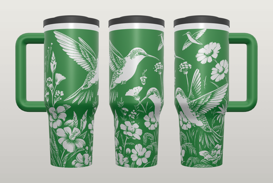Hummingbird Engraved Tumbler – Nature Lover Gift for Her, Custom Drinkware