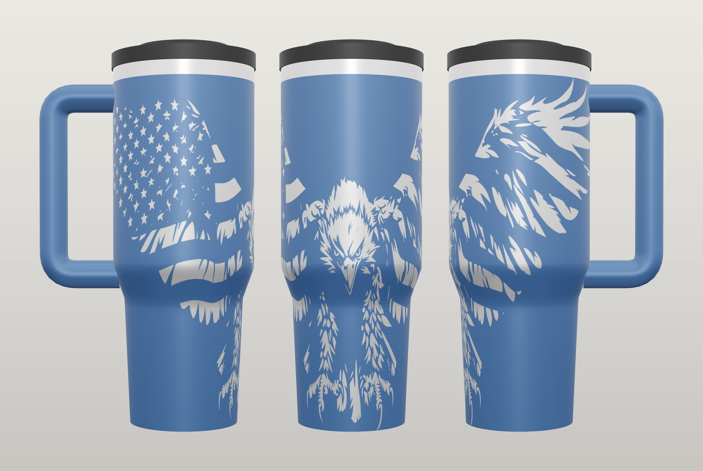Bald Eagle Engraved Tumbler – Patriotic American Gift, Freedom Drinkware