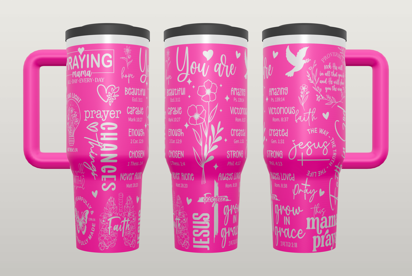 This Mama Prays Engraved Tumbler – Faith Gift for Mom, Mother's Day Gift