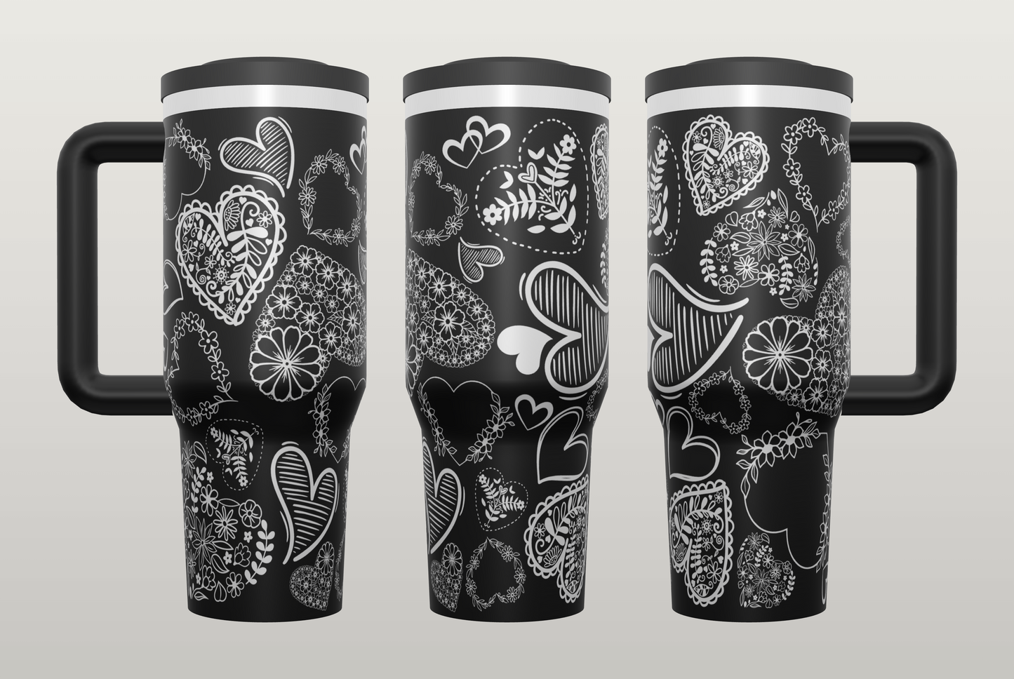 Heart Engraved Tumbler – Romantic Valentine's Day Gift, Love Gift for Her