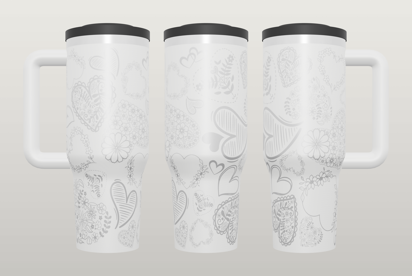 Heart Engraved Tumbler – Romantic Valentine's Day Gift, Love Gift for Her