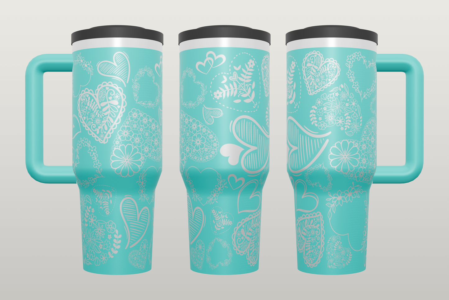Heart Engraved Tumbler – Romantic Valentine's Day Gift, Love Gift for Her