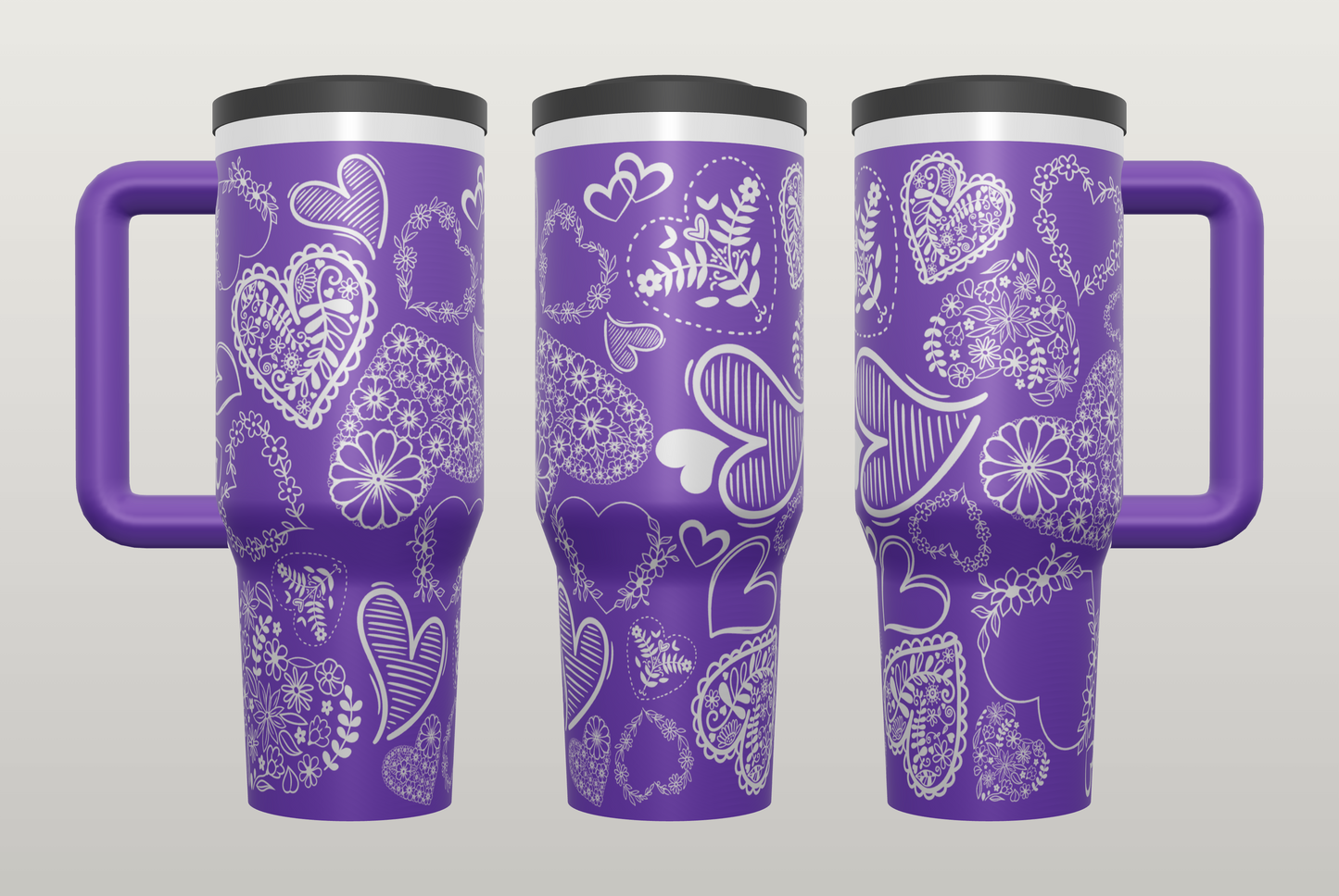 Heart Engraved Tumbler – Romantic Valentine's Day Gift, Love Gift for Her