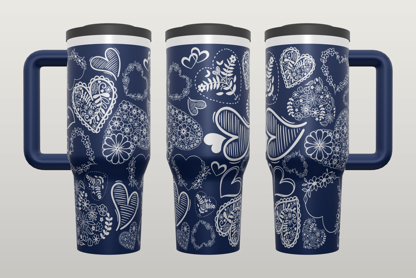 Heart Engraved Tumbler – Romantic Valentine's Day Gift, Love Gift for Her