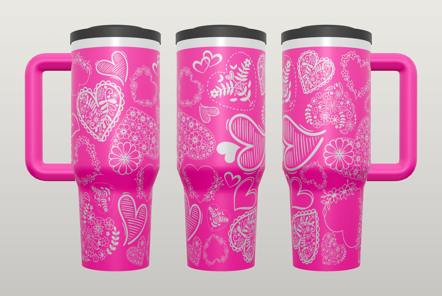 Heart Engraved Tumbler – Romantic Valentine's Day Gift, Love Gift for Her