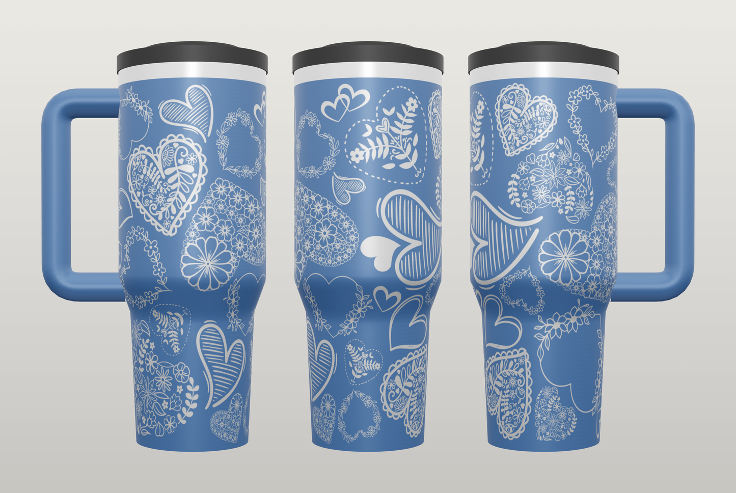 Heart Engraved Tumbler – Romantic Valentine's Day Gift, Love Gift for Her