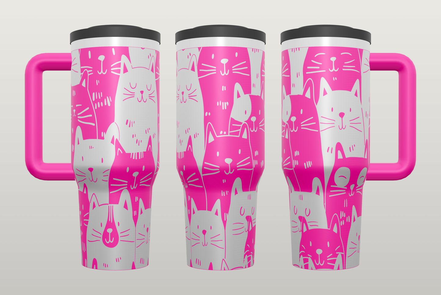 Cat Engraved Tumbler – Cute Gift for Cat Lovers, Kitty Drinkware