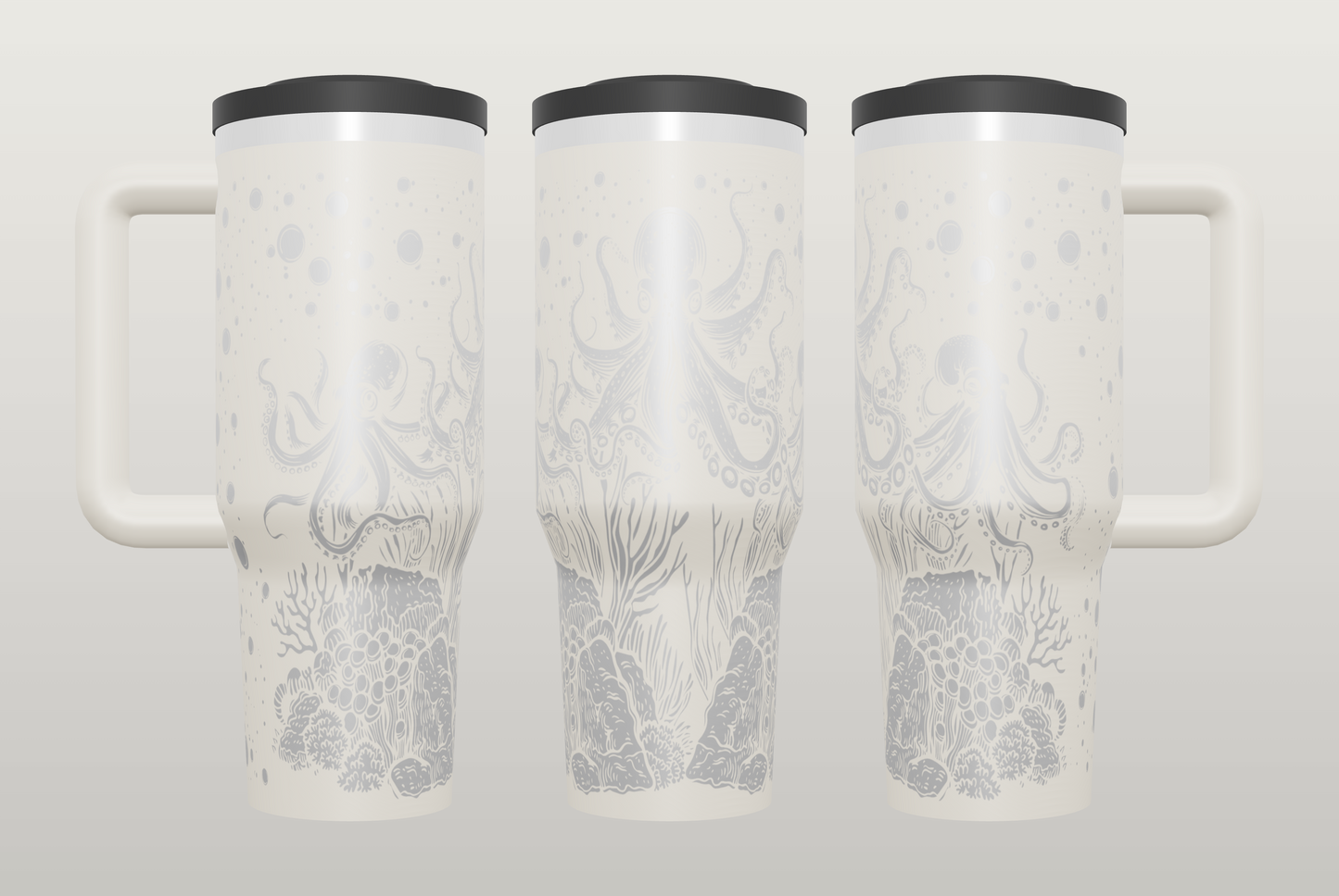 Octopus Siren Engraved Tumbler – Gothic Ocean Gift, Unique Drinkware