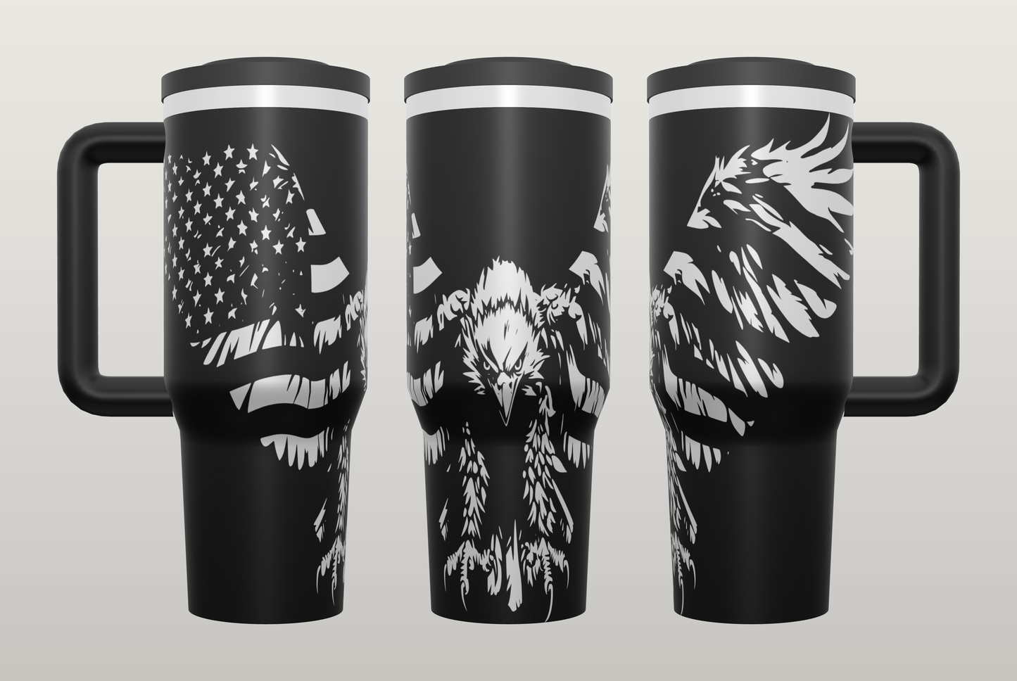 Bald Eagle Engraved Tumbler – Patriotic American Gift, Freedom Drinkware