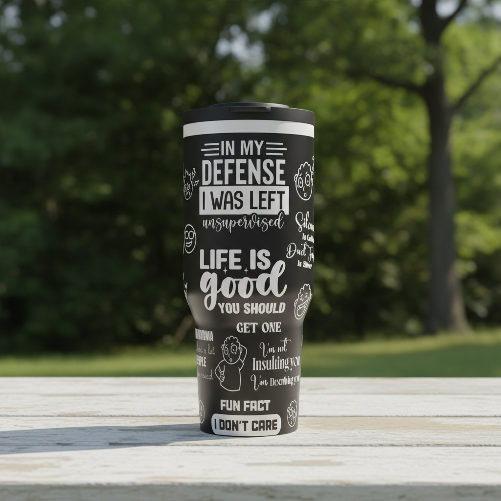 Black Sarcasm Tumbler Outdoors