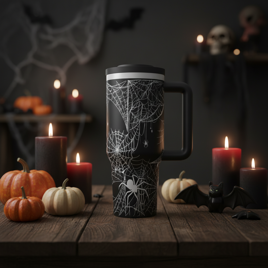 Black Spiderweb Tumbler Halloween