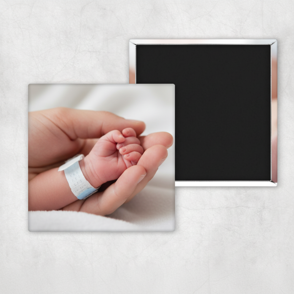 Newborn hand magnet mockup