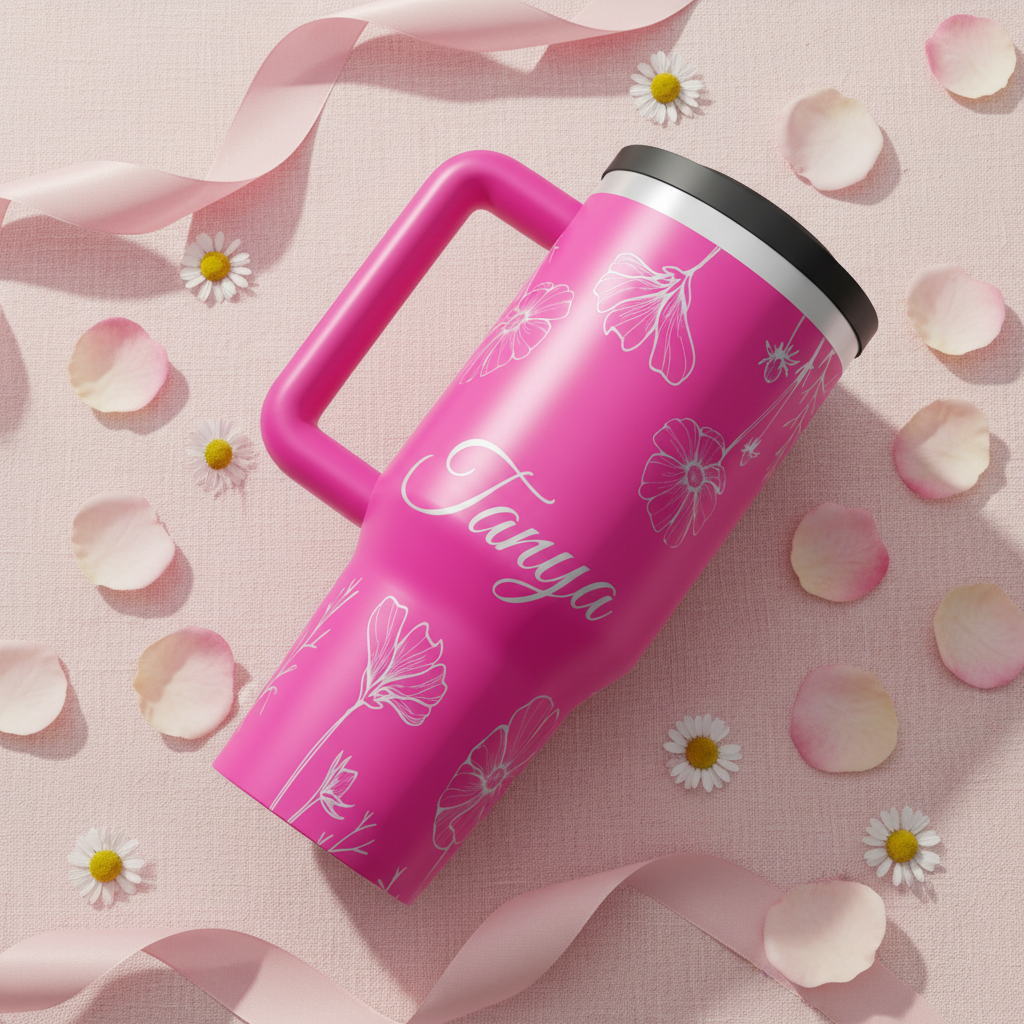 Pink flat lay