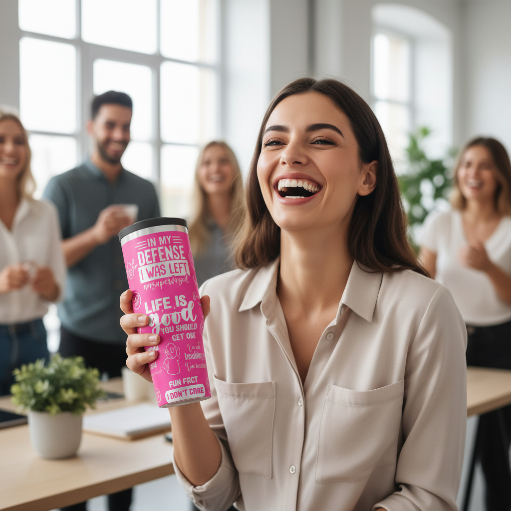 Pink Sarcasm Tumbler Office