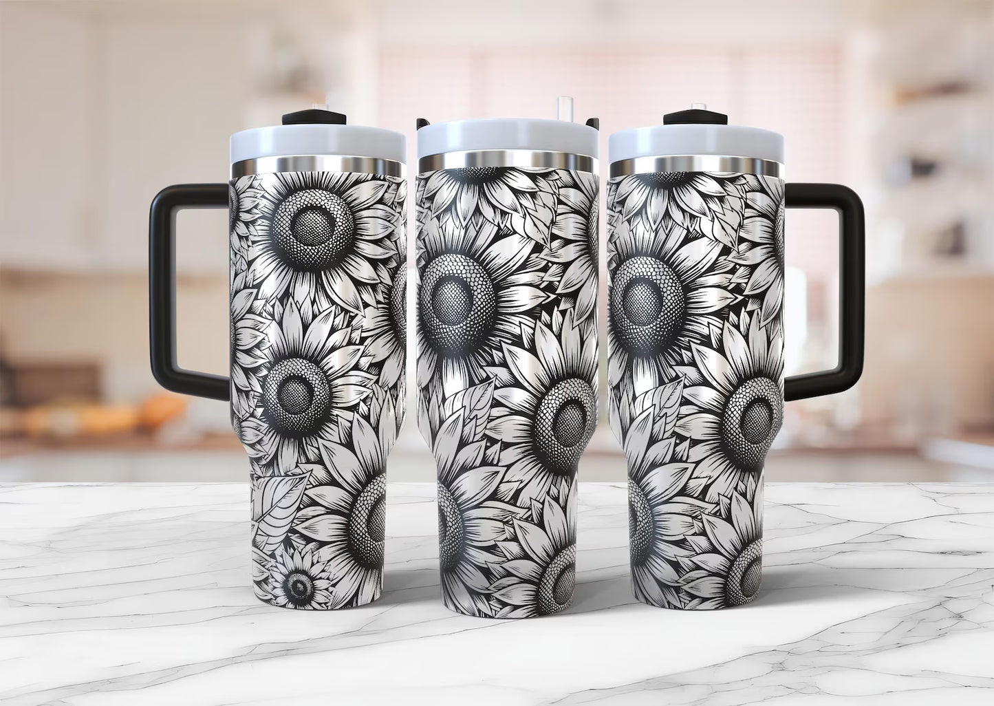 Sunflower Engraved Tumbler – Personalized Gift for Her, 20oz 30oz 40oz